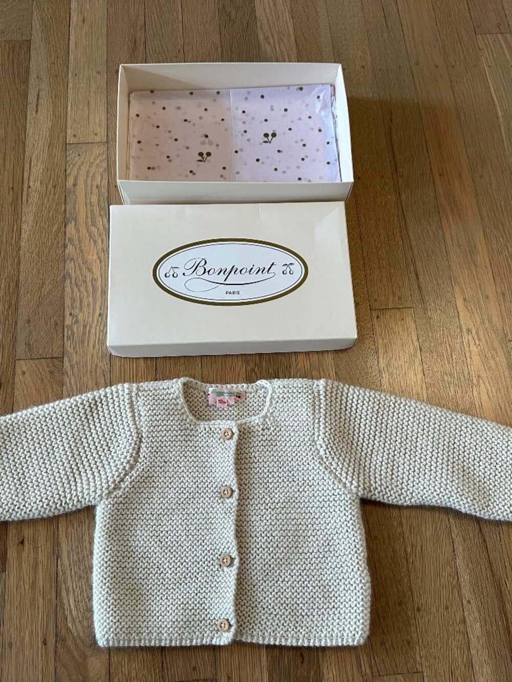 Bonpoint 100% Baby Alpaca Cardigan 12M Never Worn Original Box